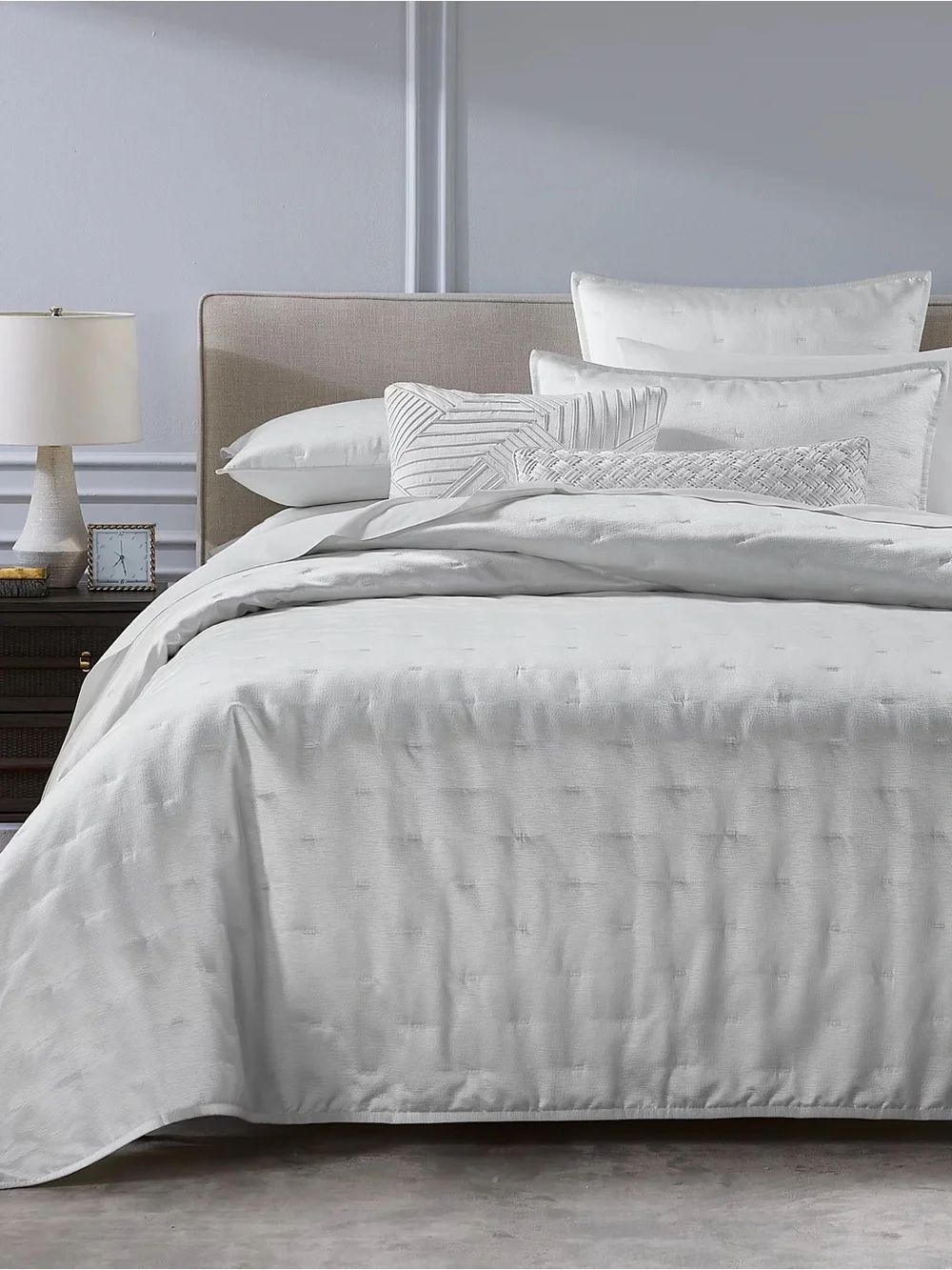 Hotel Collection   Glint 3-Pc. Coverlet Set, Full/Queen  White